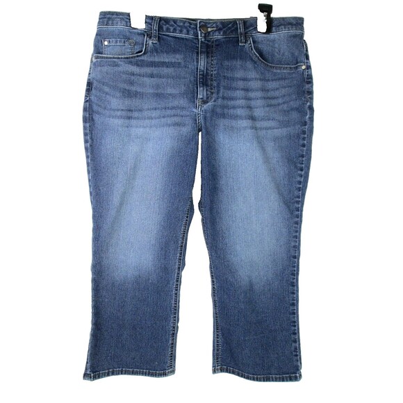 LEE RIDERS Mid Rise Capri Jeans Medium Wash 14 Medium Cotton Poly Span 13-481 - Picture 1 of 10